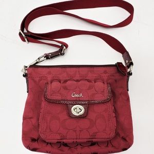 Coach red shoulder bag purse￼